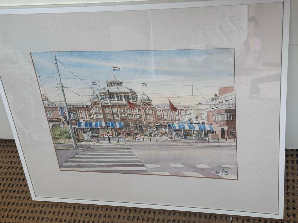 Schilderij Scheveningen Kurhaus 1989 Wim Kera, Antiek en Kunst, Ophalen of Verzenden