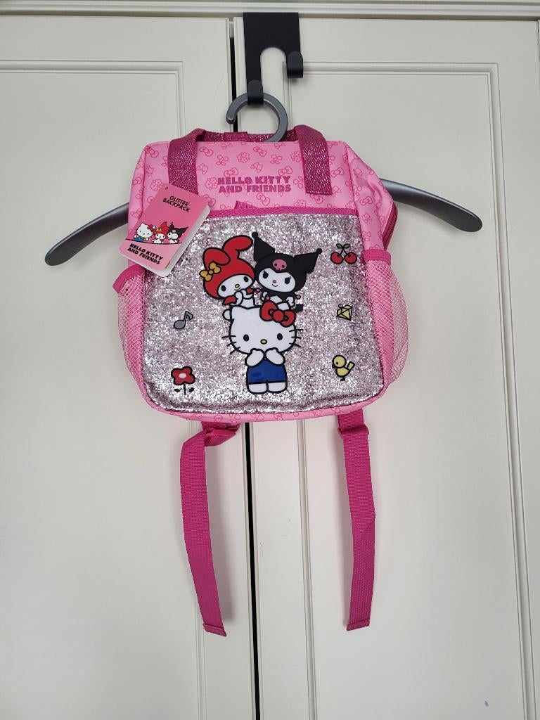 Nieuw! Hello Kitty rugzak, glitter, roze, zilver, Overige merken, Minder dan 30 cm, Nieuw, Ophalen of Verzenden