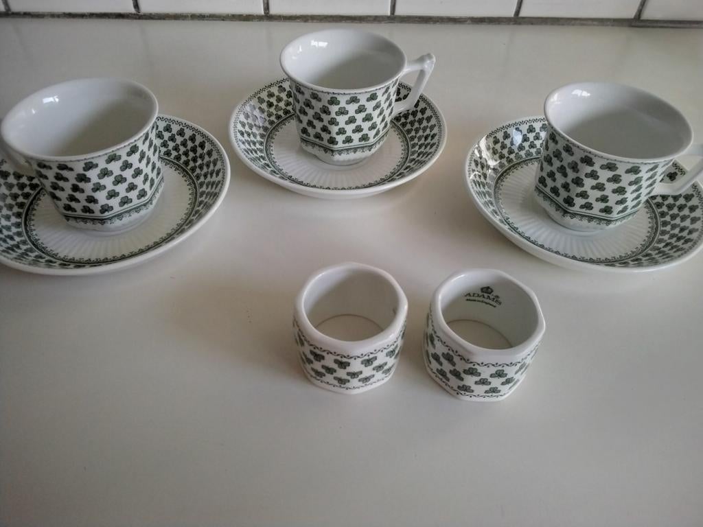 Engels Adam's servies 3 kop en schotels enz., Ophalen of Verzenden, Porselein, Overige stijlen, Kop(pen) en/of Schotel(s)