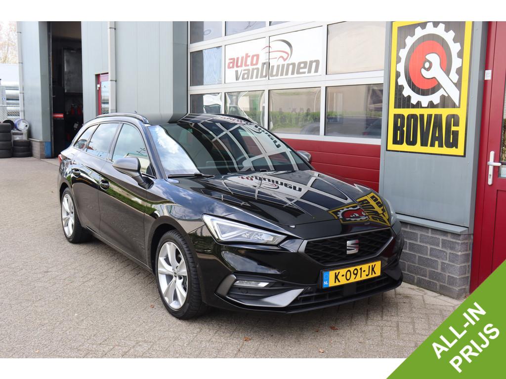 SEAT Leon Sportstourer 1.5 eTSI FR Launch Edition O.a: Clima, 4 cilinders, Leon, Leder en Stof, Zwart