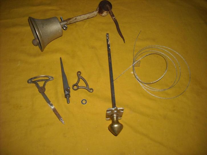 antieke trekbel set oude deurbel deur bel trekker koperen, Antiek en Kunst, Antiek | Overige Antiek, Ophalen of Verzenden