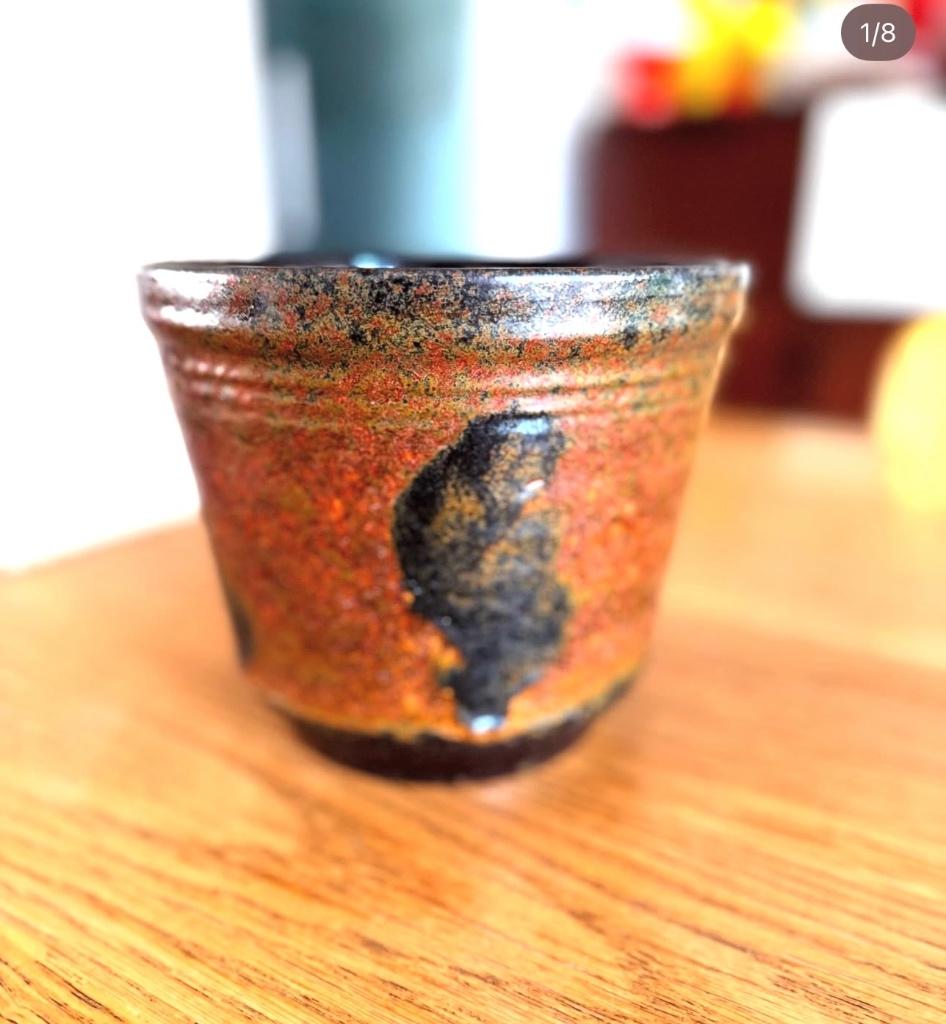 Vintage bloempot, Rond, Ophalen of Verzenden, Zo goed als nieuw, Aardewerk