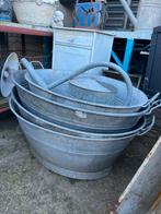 Grote antieke zinken teilen., Ophalen, Rond, Zo goed als nieuw, X