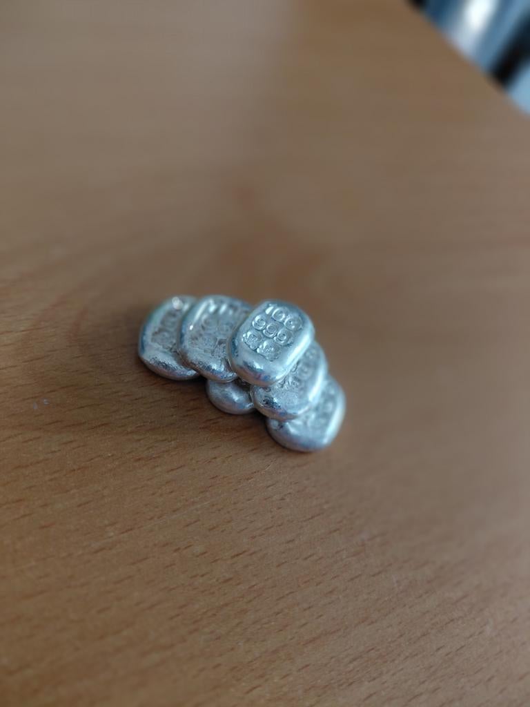 Skulls and bones 10 gram baartjes, Ophalen of Verzenden, Zilver