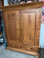 Massieve Eikenhouten Kast met Laden en Planken, Ophalen, 150 tot 200 cm, Eikenhout, Zo goed als nieuw