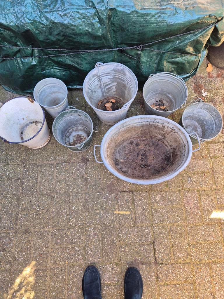 Zink, Tuin en Terras, Bloembakken en Plantenbakken, Ophalen, Gebruikt, Minder dan 30 cm, Rond