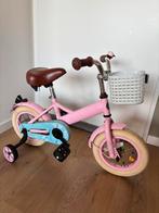 12. inch kinderfiets met Zijwieltjes en mandje, Ophalen of Verzenden, Zo goed als nieuw, Minder dan 16 inch, Zijwieltjes