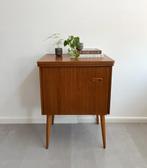 Vintage teakhouten kastje, jaren 60/Deens design, Ophalen, Gebruikt, 1 of 2 laden, 50 tot 100 cm
