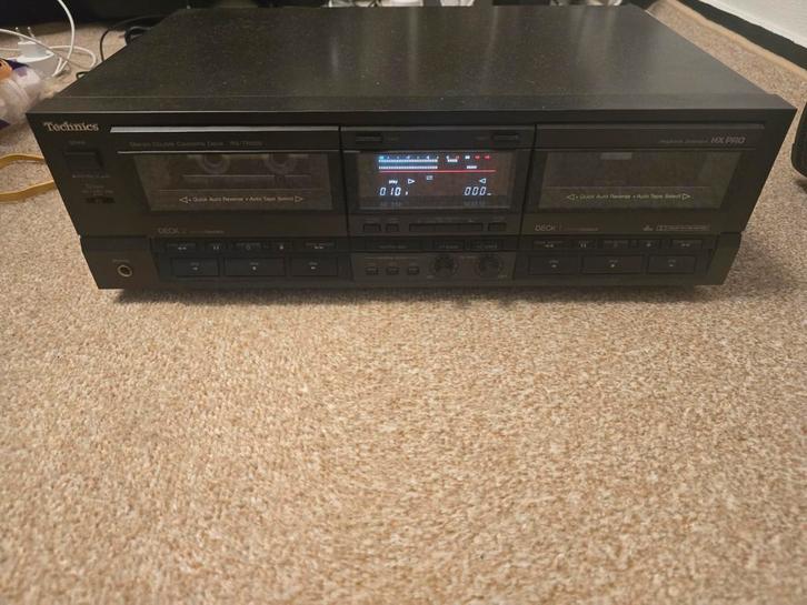 Technics RS-TR555 cassettedeck in zeer goede conditie, Audio, Tv en Foto, Cassettedecks, Dubbel, Auto-reverse, Tiptoetsen, Tape counter