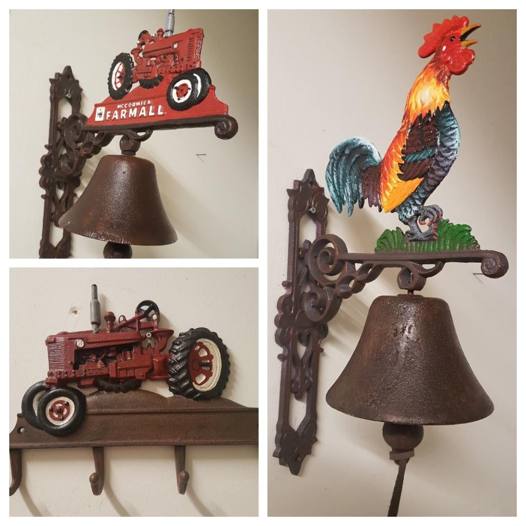 Tractor klein dubbelzijdig bel van gietijzer wanddeco, Info@deconoord.nl, Deco Noord, Nieuw, Ophalen of Verzenden