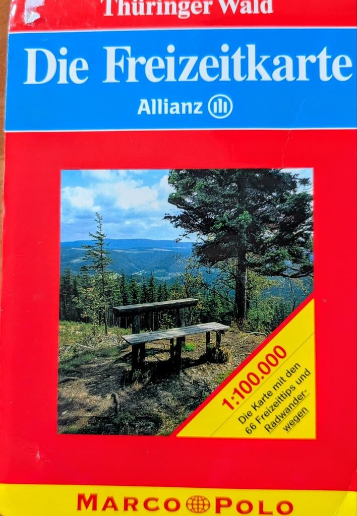 Thüringer Wald freizeitkarte, Ophalen of Verzenden, Zo goed als nieuw, 1800 tot 2000, Landkaart