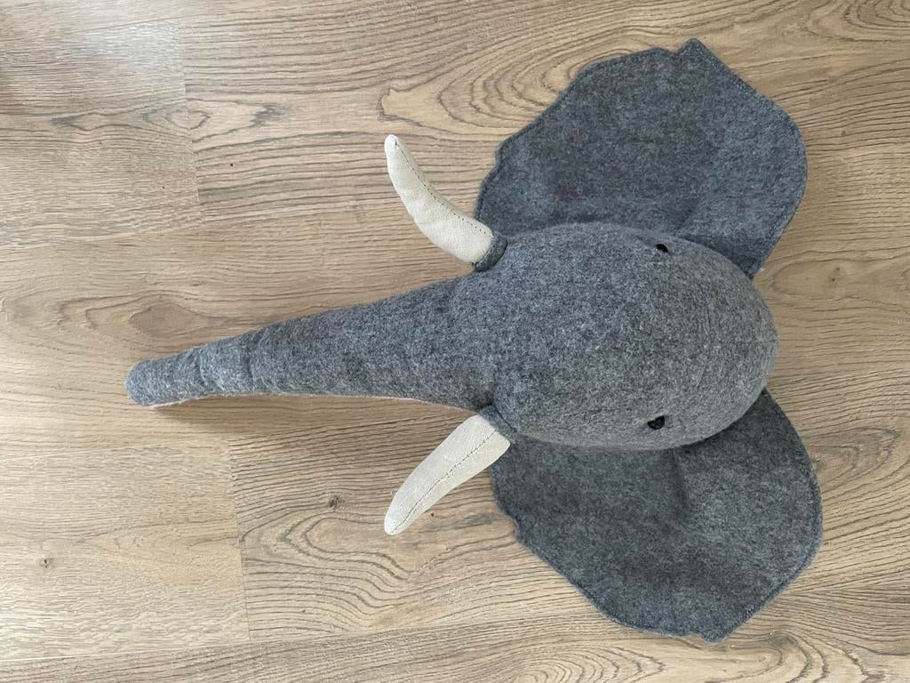 Dierenkop vilt olifant, Ophalen of Verzenden, Zo goed als nieuw, Wanddecoratie