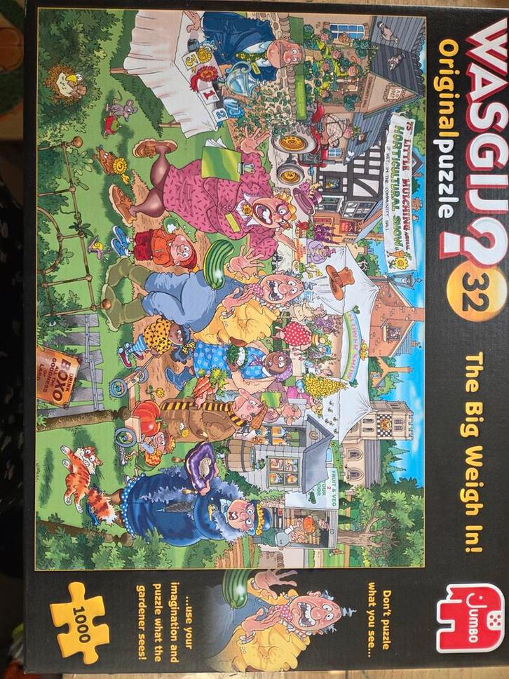 WASGIJ? 32 The Big Weigh In! Legpuzzel 1000 stukjes, Hobby en Vrije tijd, Denksport en Puzzels, Zo goed als nieuw, Legpuzzel, 500 t/m 1500 stukjes