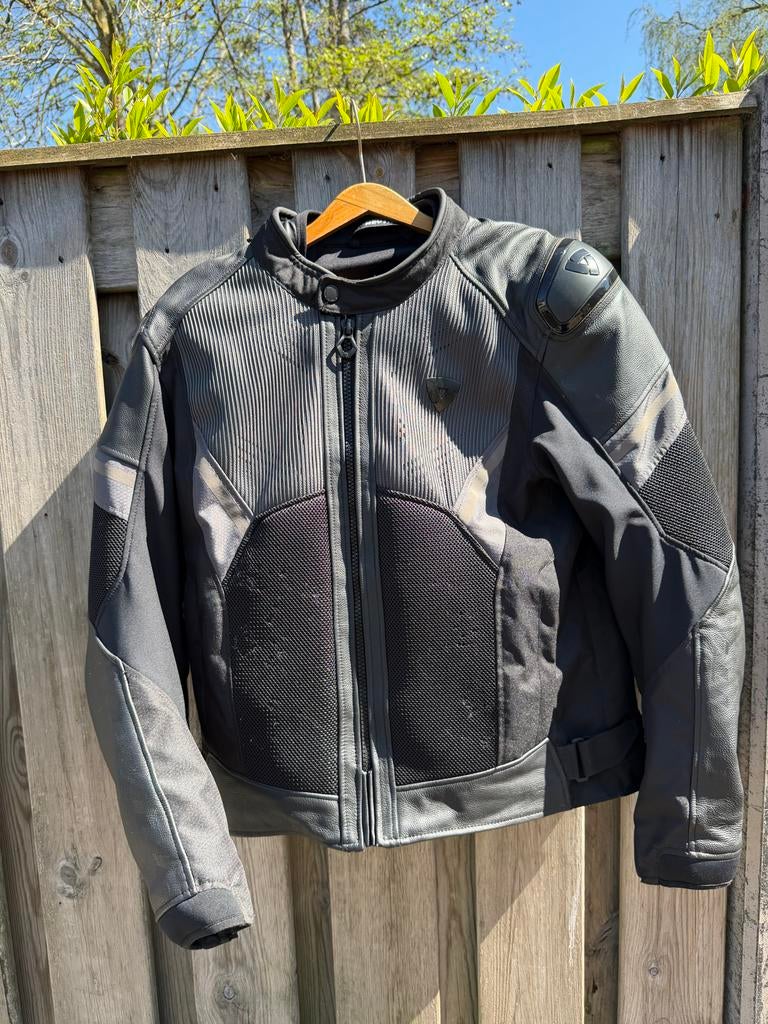 Rev’it! Motorpak (jas/broek) XL Zwart. Leer/Textiel, Motoren, Kleding | Motorkleding, Ophalen, Tweedehands, Heren, Jas | leer