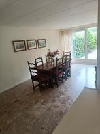 Klassieke eettafel met 6 stoelen en kussentjes, Ophalen, Gebruikt, Klassiek, 50 tot 100 cm