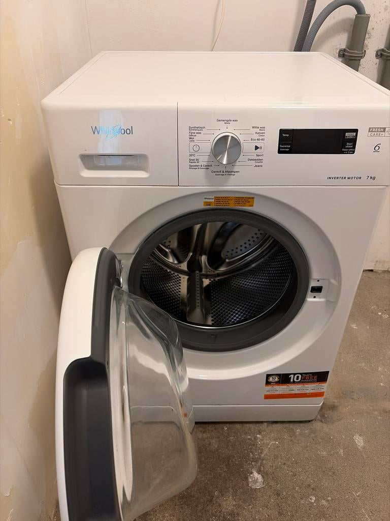 Whirlpool Wasmachine 7 kg - FreshCare+ Inverter Motor, Witgoed en Apparatuur, Ophalen, 6 tot 8 kg, Voorlader, Kort programma