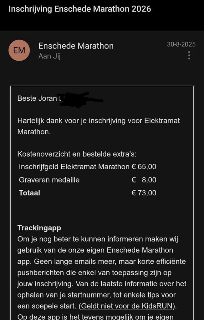 Enschede marathon incl medaille, Tickets en Kaartjes, Evenementen en Festivals