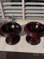 Set van 2 Kersen Massief Eiken Decoratieve Bollen op Voet, Ophalen of Verzenden, Zo goed als nieuw