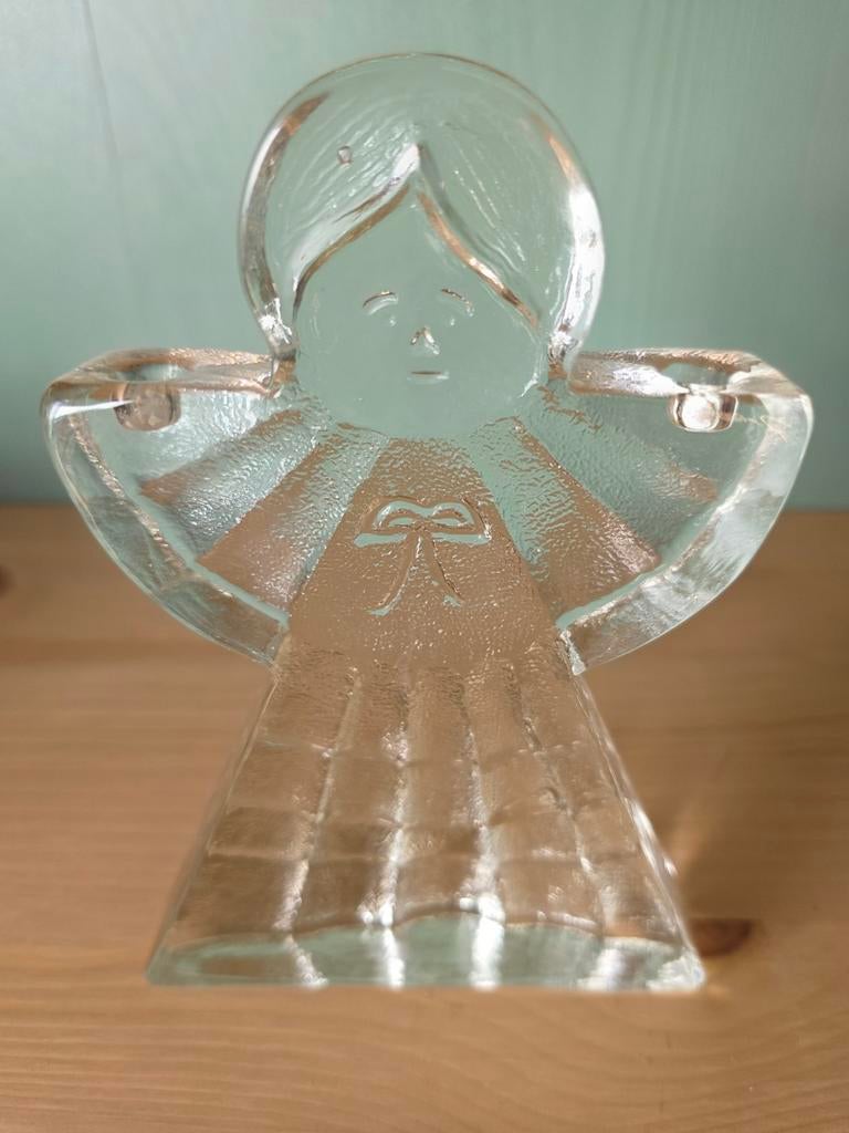 Glazen engel kandelaar - Vintage decoratie, Ophalen of Verzenden