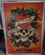 Ed Hardy Love Kills Slowly 3D poster 50x70 – tattoo art, Ophalen of Verzenden