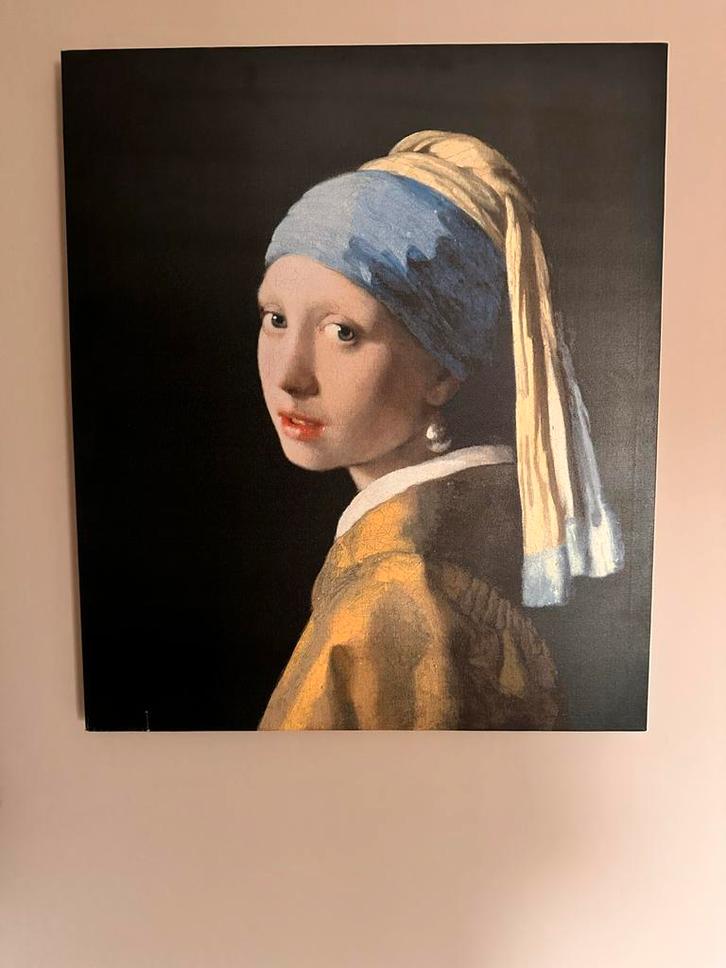 Meisje met de parel - Canvas doek, Antiek en Kunst, Kunst | Schilderijen | Klassiek, Ophalen of Verzenden