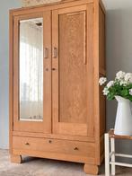 Vintage eiken kast kledingkast brocante halkast, Ophalen, Gebruikt, 100 tot 150 cm, Eikenhout