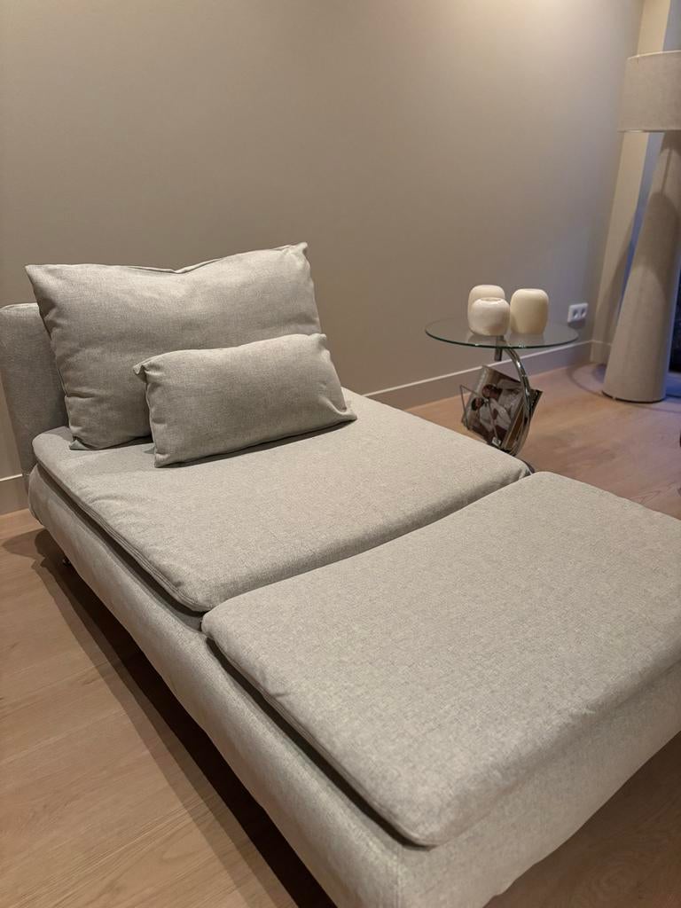 IKEA Söderhamn chaise longue met beige hoezen, Huis en Inrichting, Banken | Sofa's en Chaises Longues, Ophalen, Eenpersoons, Zo goed als nieuw
