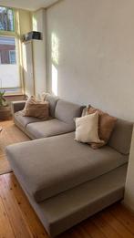 Beige Montel bank met chaise longue, Gebruikt, Hoekbank, 300 cm of meer, Ophalen of Verzenden