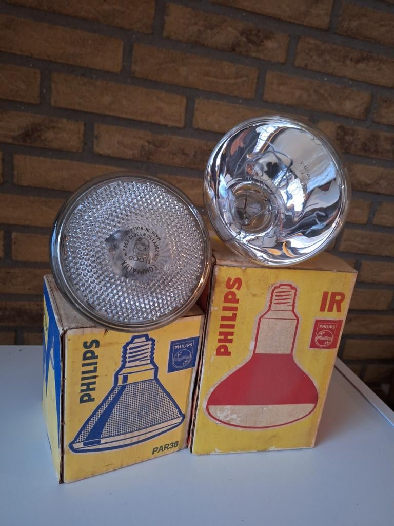 2 Vintage Philips gloeilampen, Ophalen of Verzenden, Overige typen