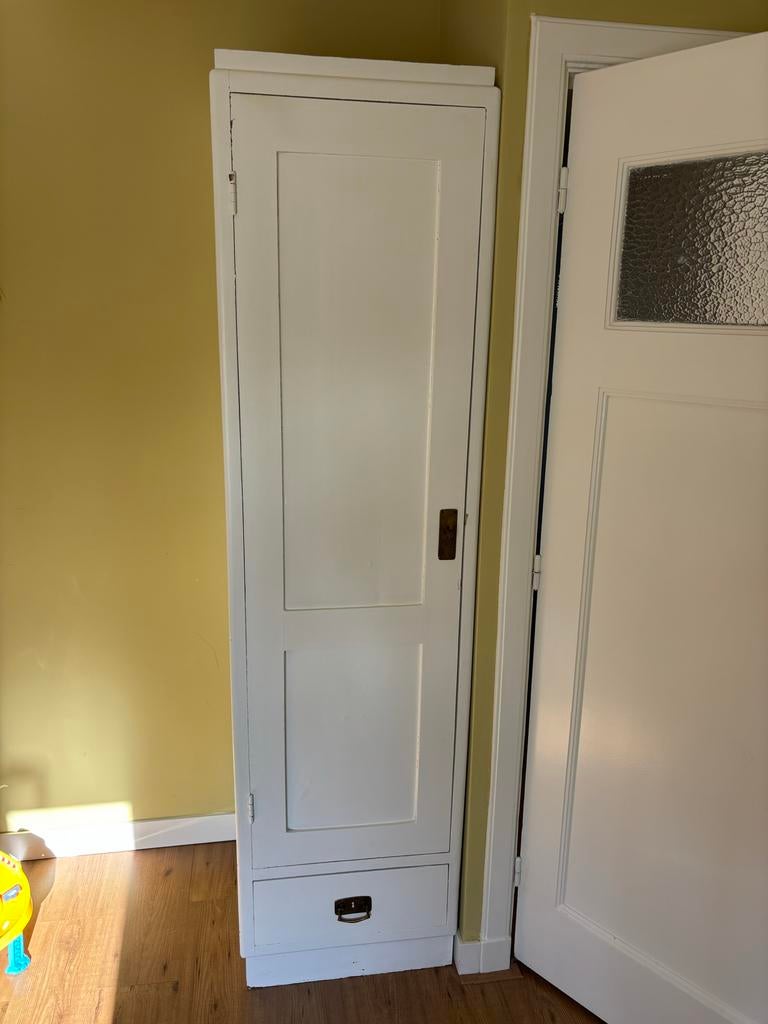 Antieke kledingkast (baby/kind) - Wit, Ophalen of Verzenden