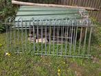 Smeedijzeren hekwerk 6.5m met poort en staanders, Ophalen, Met poort, Gebruikt, Sierhekwerk