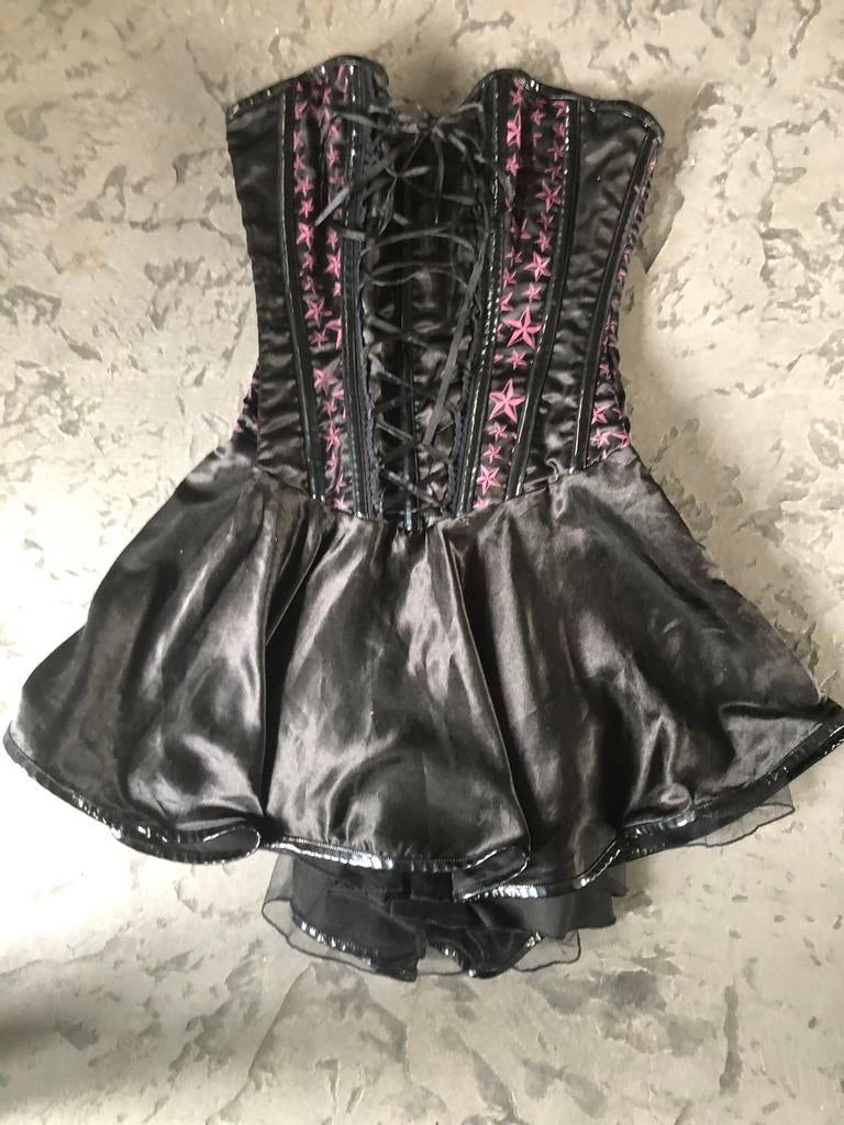 Gothic  corset burlesque jurkje  zwart maat S -36, Zwart, Nieuw, Ophalen of Verzenden, Maat 36 (S)