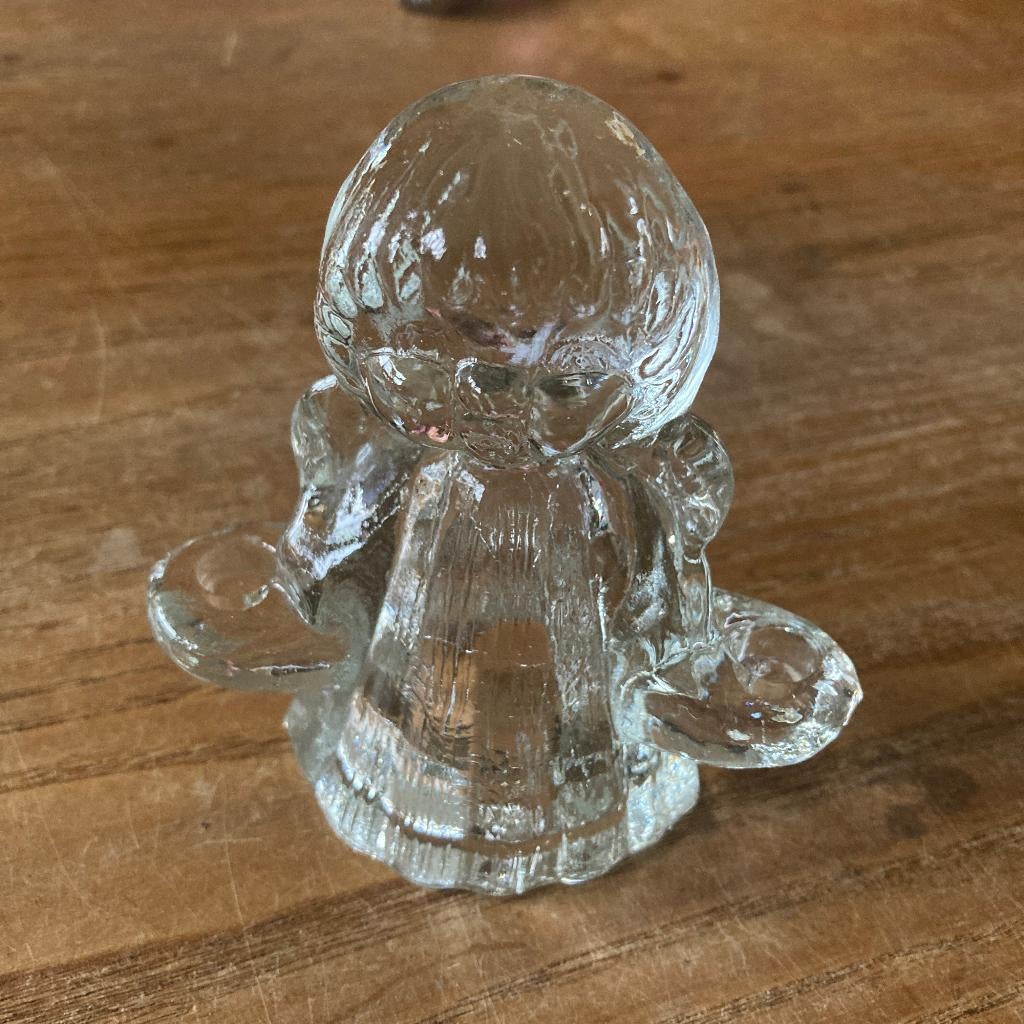 Vintage glas glazen engel kerstengel kandelaar Goebel (10cm), Ophalen of Verzenden, Zo goed als nieuw