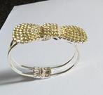 exclusieve nieuwe zilver armband vol blanke glittersteentjes, Ophalen of Verzenden, Nieuw, Zilver, Overige materialen