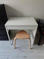 IKEA MICKE bureau + KYRRE kruk - Wit/Berken, Ophalen of Verzenden, Gebruikt, Bureau