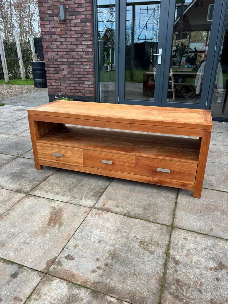 TV-meubel eikenhout, Huis en Inrichting, Kasten | Televisiemeubels, Zo goed als nieuw, Minder dan 100 cm, 150 tot 200 cm, 25 tot 50 cm