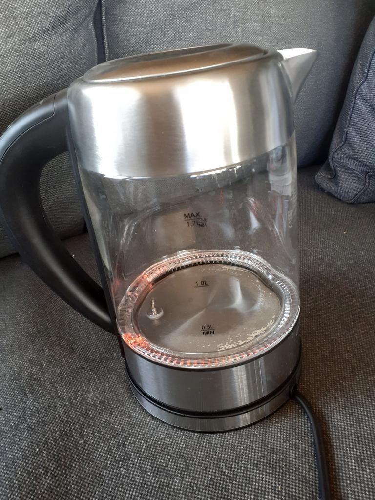Adler Waterkoker Glas met Temperatuurregeling 1.7L, 1 tot 2 liter, Ophalen of Verzenden, Zo goed als nieuw, Rvs