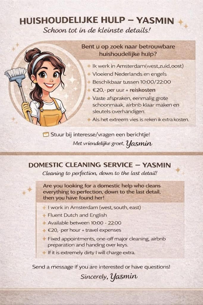 Schoonmaakster aangeboden Huishoudelijke hulp cleaning lady, Vacatures, Vacatures | Schoonmaak en Facilitaire diensten, Overige vormen