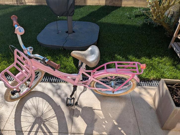 Cooper meisjesfiets roze 18 inch, Fietsen en Brommers, Fietsen | Meisjes, Gebruikt, 18 inch, Handrem, Ophalen
