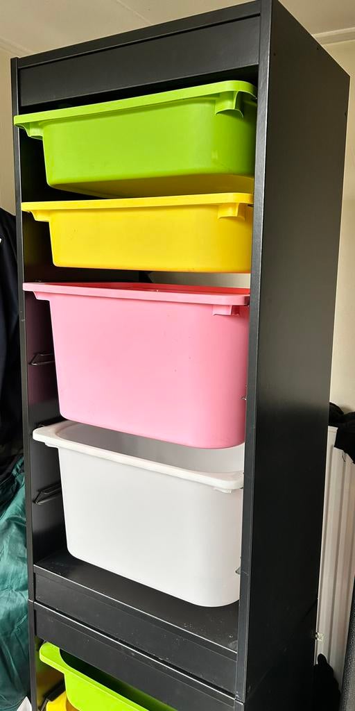 2x IKEA Trofast kast zwart met bakken, Ophalen, Gebruikt