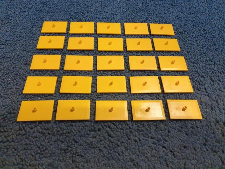 Partij O5=25x Lego trein plaatjes geel, Kinderen en Baby's, Speelgoed | Duplo en Lego, Gebruikt, Lego, Losse stenen, Ophalen of Verzenden