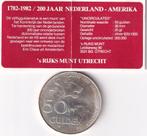 50 Gulden 1982 UNC met Patina met boekje in Doosje, Verzenden, Koningin Beatrix, Zilver, Losse munt