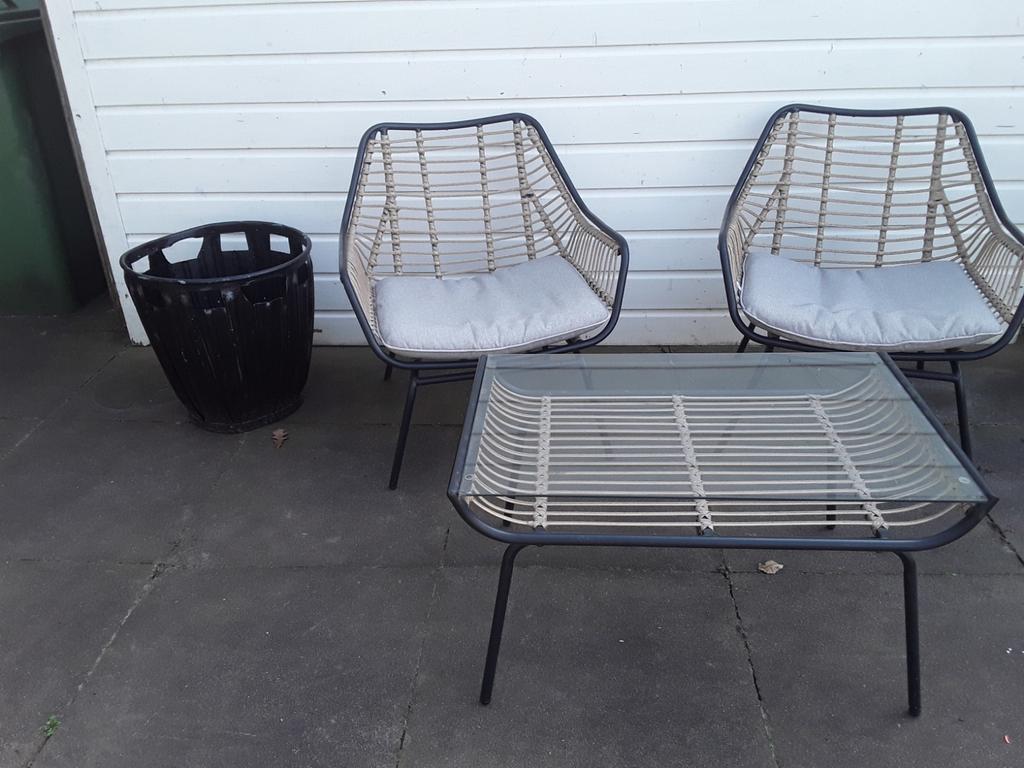 Tuinset, Ophalen, Gebruikt, Wicker, 2 zitplaatsen