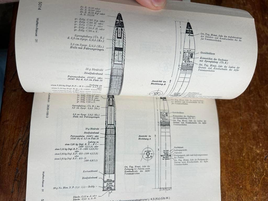 Duits naslagwerk wapens 8,8 cm flak huls munitie MP34, Ophalen of Verzenden, Nederland, Boek of Tijdschrift