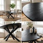 Stijlvolle Ovale Mango eettafel - Zwart - 180x100 cm, Huis en Inrichting, Tafels | Eettafels, Ophalen, 100 tot 150 cm, 200 cm of meer