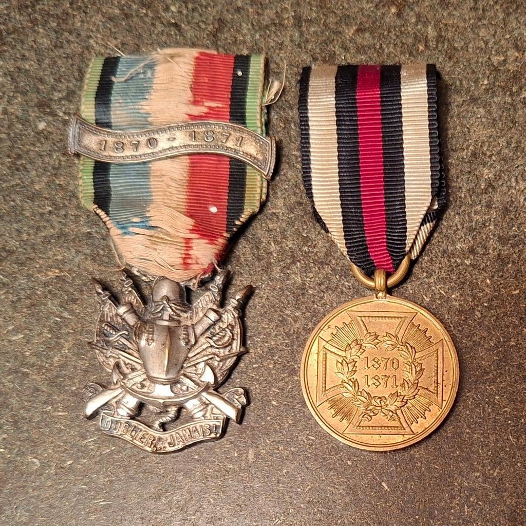 Duitse en Franse campagne medaille 1870 1871 / voorloper WO1, Verzamelen, Militaria | Algemeen, Ophalen of Verzenden, Landmacht