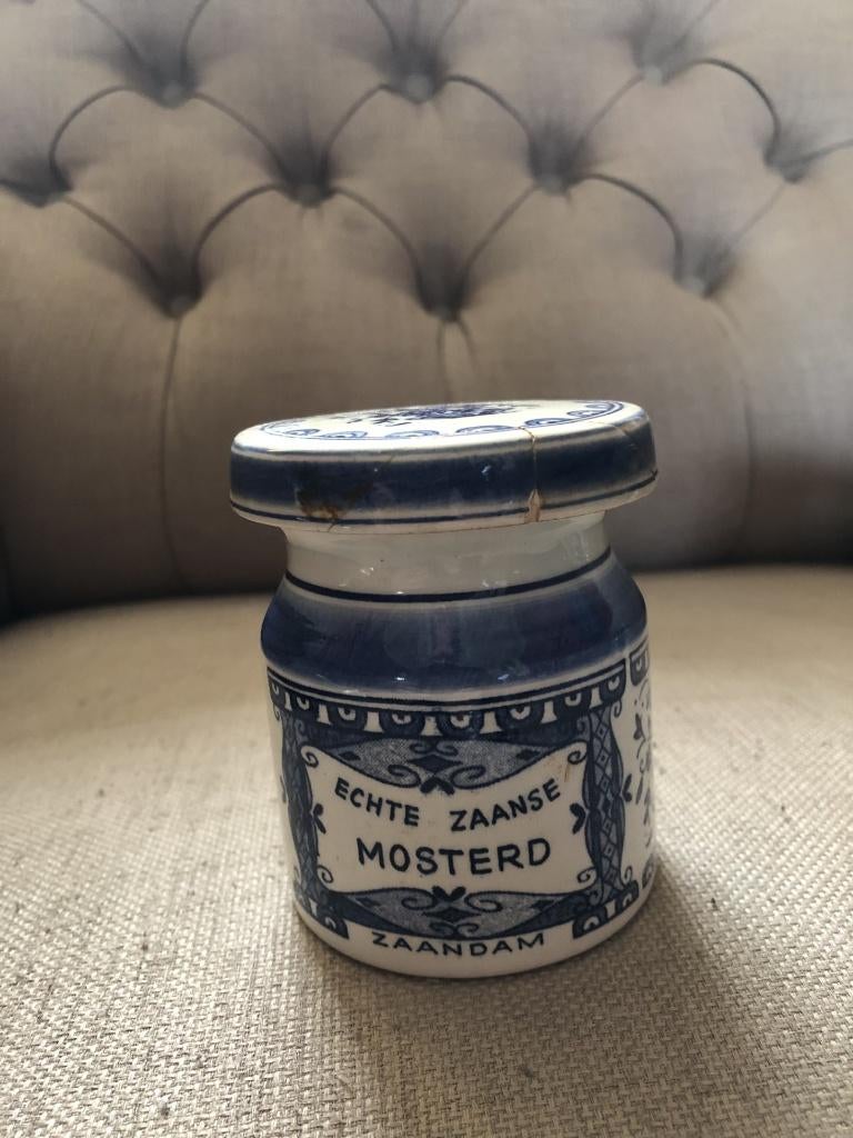 Delfts blauw mosterdpotje, Ophalen of Verzenden