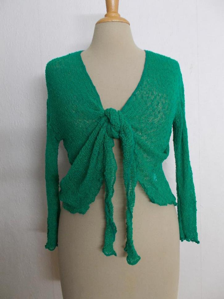 Fijn gehaakte/crochet groene stretch top van Normal Crazy! L, Kleding | Dames, Tops, Zo goed als nieuw, Maat 42/44 (L), Groen