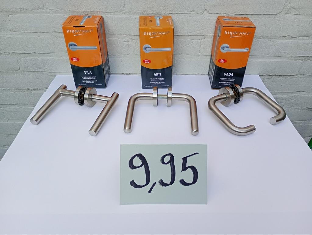 Deurkrukken Outlet: hoge kwaliteit voor zeer scherpe Prijs., Ophalen of Verzenden, Nieuw, Rvs, Klink of Kruk