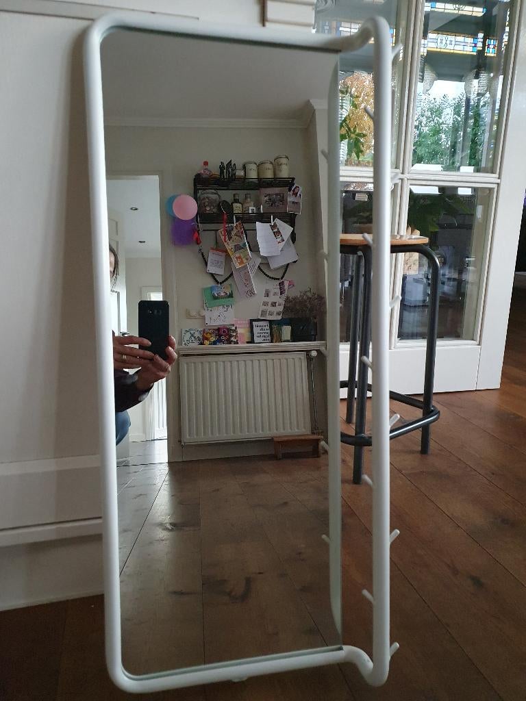 IKEA Spiegel met houder, haakjes en opbergbakje - 80x35 cm, Ophalen, Minder dan 50 cm, Gebruikt, Minder dan 100 cm